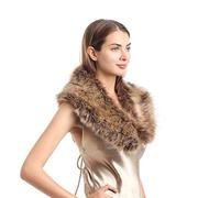 soul young Col Fausse Fourrure Femmes Hiver Dames Echarpe Etoles Châle(80CM,Raton Laveur)