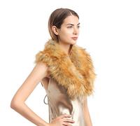 soul young Col Fausse Fourrure Femmes Hiver Dames Echarpe Etoles Châle(Nature)