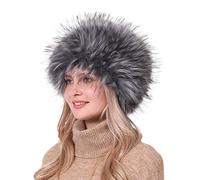 soul young Femmes Glamorous Fausse Fourrure Russe Chapka Hiver (Gris Noir)