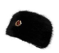 soul young Femmes Glamorous Fausse Fourrure Russe Chapka Hiver(Noir avec KGB)