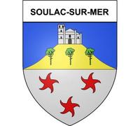 Soulac-sur-Mer 33 ville Stickers blason autocollant adhésif - Taille : 12 cm
