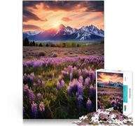 Soulagement du Stress Affiche des Montagnes printanières Puzzle de 1000 pièces pour Adultes 38x52cm Collection d'artistes, Beaux-Arts pour Les 14 Ans et Plus