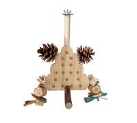 Soulagez le stress des oiseaux avec ce jouet à mâcher en bois naturel, facile à nettoyer et à installer pour plus de commodité en intérieur dans n'importe quelle cage pour perroquet, plateforme