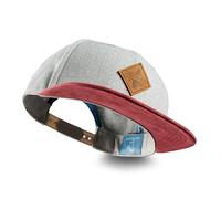 Soulbuddy Snapback Casquette de Baseball pour Homme ou Femme - Pratique et élégant - Unisexe - Réglable Individuellement - Taille Unique, Gris-Rouge