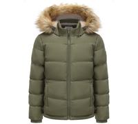 Soulcal 2 Zip Bubble Jacket Womens Kaki 14 (42) Female