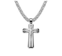 SoulCats 1 KING CHAÎNE massive avec XXL longueur Curb Collier chaîne pendentif CROSS: 70 cm