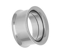 SoulCats Double Tunnel à Chair évasée Simple ou Ensemble de Tunnels Bouchon en Acier Inoxydable de 2 à 22 mm, Taille:6 mm, Couleur:Argent