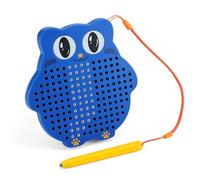 Soulchen 1 mini planche à dessin magnétique de voyage pour enfants, bleu | Kit de dessin de voyage pour enfant avec stylet et perles, fournitures magnétiques de voyage en avion, en voiture