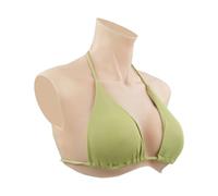 SOULDESIRE Faux Sein Silicone Réaliste B-G Cup Plus taille Fausse Poitrine pour Crossdresser mastectomie travesti（Blanc F Cup Silicone）