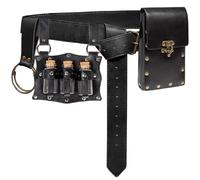 Soulecte de Ceinture Renaissance, Pouche à Courroie médiévale en Cuir Vintage réglable avec Bouteilles de Potion pour Halloween Cosplay Costume Accessoires Halloween décorations