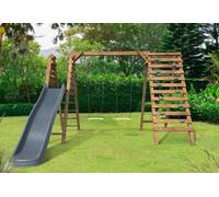 Soulet Aire de jeux en bois portique balançoires, toboggan et escalade - Isis - 505553