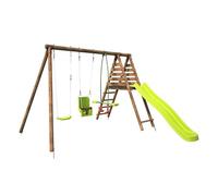 Soulet Station En Bois Avec Portique 3 Agrès Et Balançoire - Tulipe