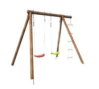 Portique en bois rond 3 agrès avec échel