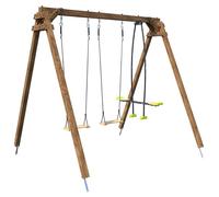 Soulet Portique en Bois carré avec Face-à-Face et Deux balançoires - Gautier
