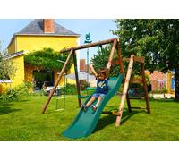 Soulet Portique toboggan bois Soulet + balançoire, vis-à-vis, échelle - Mûrier - 505902