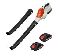 Souleur à Feuilles sans Fil, souffleur de Feuilles à Batterie, Ventilateur électrique à Main avec 2 Batteries et Chargeur, souffleur de Jardin léger pour Soins à la pelouse, Patio, Cour Orange