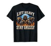 Soulevez Lourd, Restez Grizzly - Force et Motivation T-Shirt Graphique avec Valeur