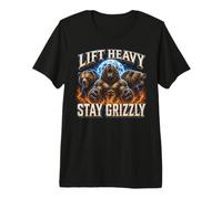 Soulevez Lourd, Restez Grizzly - Force et Motivation T-Shirt Haut de Gamme