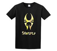 Soulfly Logo Gold Style Logo Evil Cosplay Basic Sports Splash Ink T-Shirt Black M