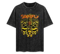 Soulfly Totems Spring USA Tour Men's Summer Casual Wash Tee Tops Size 3XL