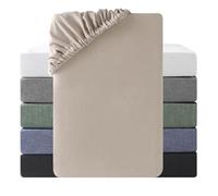 SOULFUL Drap Housse 140x190 cm,100% Coton Lavé,avec Poches élastiques de 30 cm Confortable Respirant avec Un Toucher Lin, Certifié Oeko-Tex,Abricot