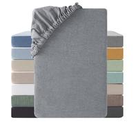 SOULFUL Drap Housse 200x200 Coton,Poches élastiques de 30 cm,100% Coton Lavé Texture Similaire à Celle du Lin Stone Washed Confortable Respirant Drap-Housse,Gris