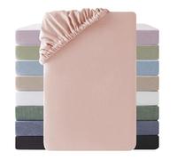 SOULFUL Drap Housse 200x200 Coton,Poches élastiques de 30 cm,100% Coton Lavé Texture Similaire à Celle du Lin Stone Washed Confortable Respirant Drap-Housse,Rose Poussière