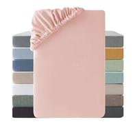 SOULFUL Drap Housse 200x200 Coton,Poches élastiques de 30 cm,100% Coton Lavé Texture Similaire à Celle du Lin Stone Washed Confortable Respirant Drap-Housse,Rose