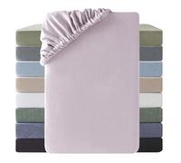 SOULFUL Drap Housse 90x190 Coton,Poches élastiques de 30 cm,100% Coton Lavé Texture Similaire à Celle du Lin Stone Washed Confortable Respirant Drap-Housse,Taro Violet