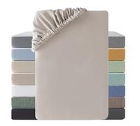 SOULFUL Drap Housse 90x200 Coton,Poches élastiques de 30 cm,100% Coton Lavé Texture Similaire à Celle du Lin Stone Washed Confortable Respirant Drap-Housse,Camel Foncé