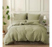 SOULFUL Housse de Couette 140x200 Gaze de Coton - Gris Jaspe | Parure de Lit 1 Personne avec 1 Taie d'oreiller 65x65 cm - Certifié Oeko-TEX - Fermeture Éclair - Confortable et Respirable