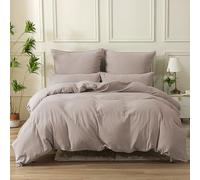 SOULFUL Housse de Couette 200x200 Gaze de Coton - Champagne Rose | Parure de Lit 2 Personnes avec 2 Taies d'oreiller 65x65 cm - Certifié Oeko-TEX - Fermeture Éclair - Confortable et Respirable