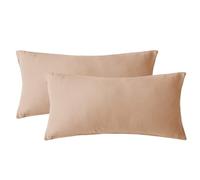 SOULFUL Taie Oreiller 50x70 Gaze de Coton - Certifié Oeko-TEX - Confortable & Respirable - Lot de 2 Housse de Coussin avec Fermeture Éclair - Brun Abricot