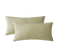 SOULFUL Taie Oreiller Gaze de Coton 50x70 - Certifié Oeko-TEX - Confortable & Respirable - Lot de 2 Housse de Coussin avec Fermeture Éclair - Gris Jaspe