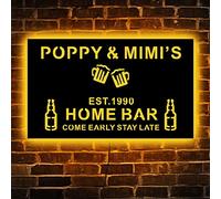 soulglass Enseigne au néon personnalisée avec votre nom pour bar à la maison,année d'établissement de bière,enseigne LED bicolore,enseigne lumineuse décoration murale maison
