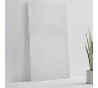 SOULHOME Receveur de Douche en résine et fibre - Incassable et Ultraléger -Texture Ardoise- Blanc- 140X70 - Extra-plat + Bonde d’évacuation et Grille