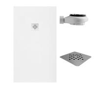 SoulHome Receveur de douche Résine 150x100 Blanc Grille Standard