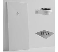 SoulHome Receveur de douche Résine 150x90 Blanc Grille Couleur