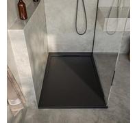 SoulHome Receveur de douche Résine 180x90 Noir Grille Intégré