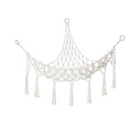 Soulnioi Hamac de rangement pour jouets - Panier de rangement suspendu - Filet de rangement mural d'angle - Hamac pour jouets doux pour enfants - Décoration murale - Pompon - Filet de rangement en
