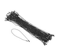 Soulnioi Lot de 100 cordes en nylon avec verrou à balle, attaches d'étiquettes de 20 cm pour vêtements, étiquettes de prix, étiquettes de vente au détail (noir)