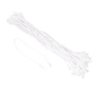 Soulnioi Lot de 100 cordons cirés à suspendre avec verrou à balle, attaches d'étiquettes de 20 cm pour vêtements, étiquettes de prix, étiquettes de vente au détail (blanc)