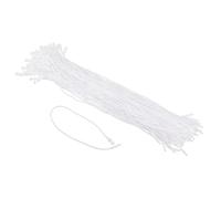 Soulnioi Lot de 100 cordons en coton avec verrou à balle, attaches d'étiquettes de 20 cm pour vêtements, étiquettes de prix, étiquettes de vente au détail (blanc)