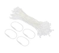 Soulnioi Lot de 100 cordons en polyester avec verrou à balle, attaches d'étiquettes de 12 cm pour vêtements, étiquettes de prix, étiquettes de vente au détail (blanc)