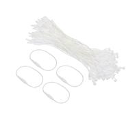 Soulnioi Lot de 200 cordons en polyester avec verrou à balle, attaches d'étiquettes de 12 cm pour vêtements, étiquettes de prix, étiquettes de vente au détail (blanc)