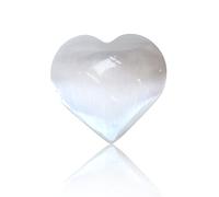 Soulnioi Pansement translucide en forme de cœur, cristal de sélénite, cœurs de palmier, cristal pour la méditation