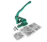 SOULONG Presse à Oeillets Manuelle avec Crémaillère, Kit de 1500 Oeillets 6mm/10mm/12mm, 3 Matrices, pour Couture, Artisanat et Enseignes