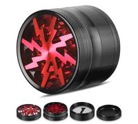 Soulpala Grinder Moulin à Épices 2.5 Inch en Alliage de Zinc - 4 Pièces Avec Tamis pour Épices Séchées et Aromatiques