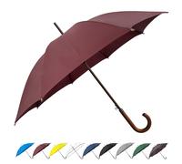 SoulRain Parapluie Classique à poignée en Bois avec Ouverture Automatique Coupe-Vent et bâton incassable 122 cm