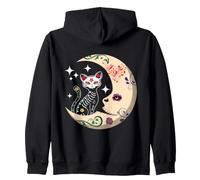 Souls Day Los Muertos Day of Dead Sugar Cat Moon Floral Sweat à Capuche